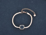 Square Shell Chain Link Bracelet Titanium Steel Charm Bracelet