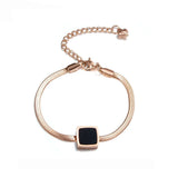 Square Shell Chain Link Bracelet Titanium Steel Charm Bracelet