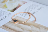 Square Shell Chain Link Bracelet Titanium Steel Charm Bracelet