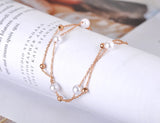 Bohemia Double Layer Pearl Charm Bracelet for Women VB20013