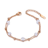 Bohemia Double Layer Pearl Charm Bracelet for Women VB20013