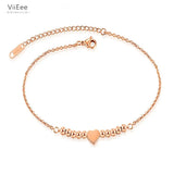 Rose Chain Anklets for Women Titanium Steel