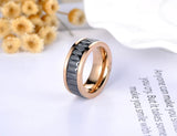 Black/Clear CZ Crystal Wedding Ring Stainless Steel Engagement Anneau VR18035