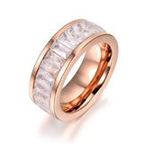 Black/Clear CZ Crystal Wedding Ring Stainless Steel Engagement Anneau VR18035