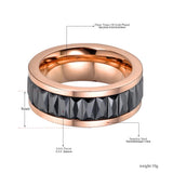 Black/Clear CZ Crystal Wedding Ring Stainless Steel Engagement Anneau VR18035