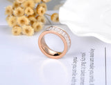 Black/Clear CZ Crystal Wedding Ring Stainless Steel Engagement Anneau VR18035