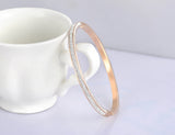 Stainless Rose Rhinestone Wedding Bangles VB18059
