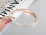 Stainless Rose Rhinestone Wedding Bangles VB18059