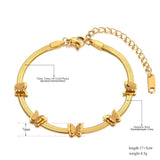 5Pcs Butterfly Charm Bracelets 18K Plated Snake Chain Jewelry