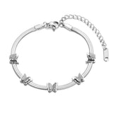 5Pcs Butterfly Charm Bracelets 18K Plated Snake Chain Jewelry