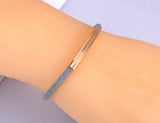 Adjustable Titanium Stainless Steel Black Rope Chain Bracelet for Women
