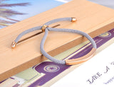 Adjustable Titanium Stainless Steel Black Rope Chain Bracelet for Women
