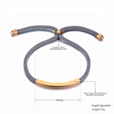 Adjustable Titanium Stainless Steel Black Rope Chain Bracelet for Women