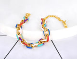 Colorful Glazed Charm Bracelet Titanium Stainless Steel VB22038