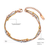 Bohemia Three Layer Beaded Chain Bracelet For Women