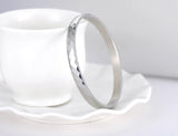 Titanium Steel Cut Surface Cuff Bracelet Bangles Rose Wedding Bangle