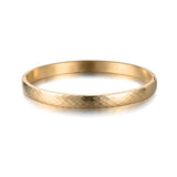 Titanium Steel Cut Surface Cuff Bracelet Bangles Rose Wedding Bangle