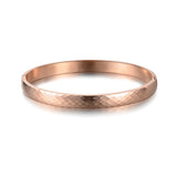 Titanium Steel Cut Surface Cuff Bracelet Bangles Rose Wedding Bangle