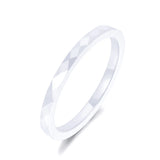 Women's 2mm Black/White Cutting Ceramics Classic Wedding Engagement Ring