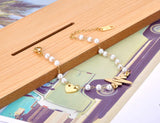 Vintage Stainless Steel Pearl Chain Bracelets Bohemia Party Heart Charm Bracelet