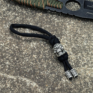 Viking Braided Rope Keychains Vintage Skeleton Pendant Skull Keyring