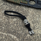 Viking Braided Rope Keychains Vintage Skeleton Pendant Skull Keyring