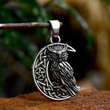 Viking Owl Necklace Stainless Steel Nordic Celtic Knot Pendant Vintage