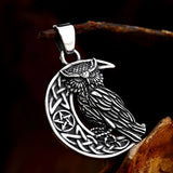 Viking Owl Necklace Stainless Steel Nordic Celtic Knot Pendant Vintage