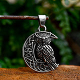 Viking Owl Necklace Stainless Steel Nordic Celtic Knot Pendant Vintage