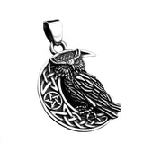 Viking Owl Necklace Stainless Steel Nordic Celtic Knot Pendant Vintage