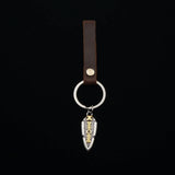 Viking Triangle Rune Pendant Plus Cowhide Keychain Key Pendant