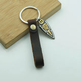 Viking Triangle Rune Pendant Plus Cowhide Keychain Key Pendant