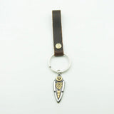 Viking Triangle Rune Pendant Plus Cowhide Keychain Key Pendant