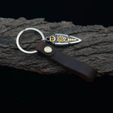 Viking Triangle Rune Pendant Plus Cowhide Keychain Key Pendant
