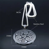 Viking Triskelion Celtic Knot Spiral Triskele Stainless Steel Necklace