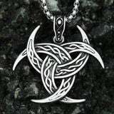 Viking Valknut Stainless Steel Necklace Nordic Celtic Knot Pendant