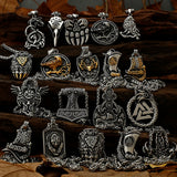 Vikings Jewelry Deer Crow Bear Dragon Shield Necklace Pendant