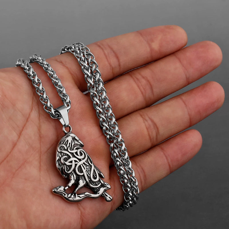 Vikings Jewelry Deer Crow Bear Dragon Shield Necklace Pendant