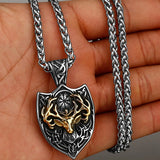 Vikings Jewelry Deer Crow Bear Dragon Shield Necklace Pendant