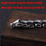 Vikings Ouroboros Vintage Punk Bracelet for Men Stainless Steel Jewelry