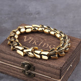 Vikings Ouroboros Vintage Punk Bracelet for Men Stainless Steel Jewelry