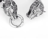 Vikings Stainless Steel Wolf Head Bracelets Men's Wristband Punk Jewelry