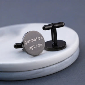 Personalised Engraved Name Cufflinks For Men Stainless Steel Round