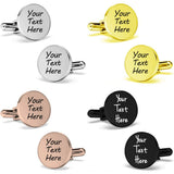 Personalised Engraved Name Cufflinks For Men Stainless Steel Round