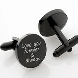 Personalised Engraved Name Cufflinks For Men Stainless Steel Round