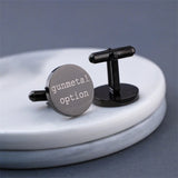 Personalised Engraved Name Cufflinks For Men Stainless Steel Round