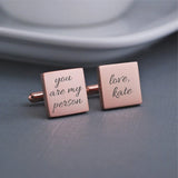 Personalised Engraved Name Cufflinks For Men Stainless Steel Round