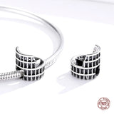 Vintage Rome Colosseum Charm 925 Sterling Silver Bead for Bracelet