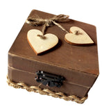 Vintage Style Wooden Ring Bearer Box Heart Ring Pillow Box