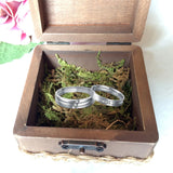 Vintage Style Wooden Ring Bearer Box Heart Ring Pillow Box